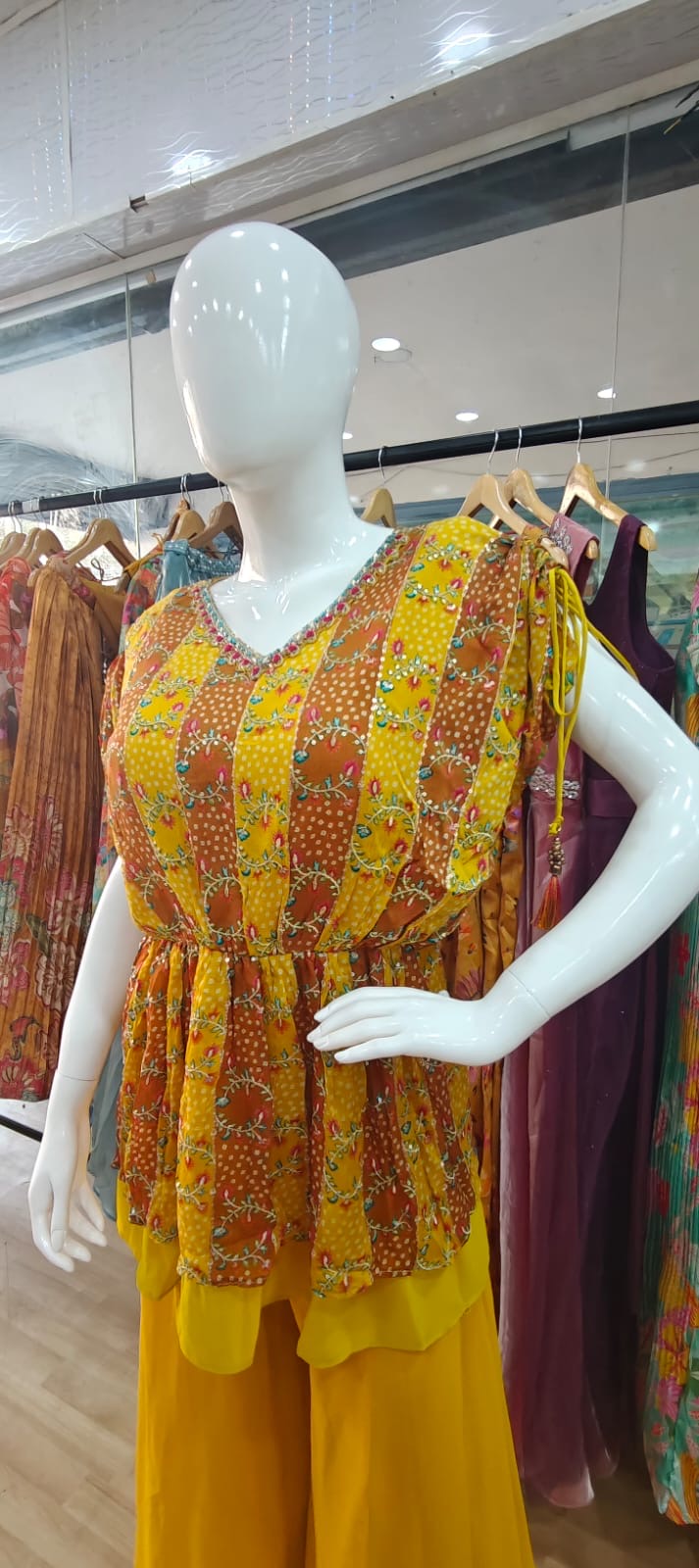 Yellow Peplum set