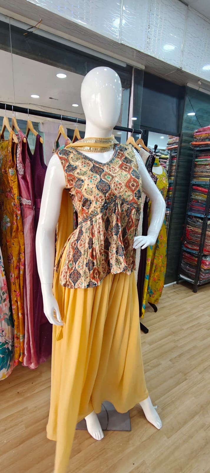 Mustard yellow peplum set