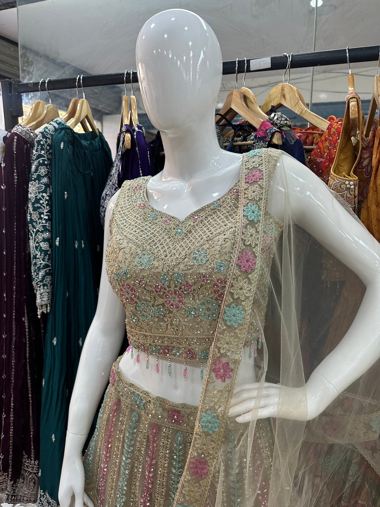 Designer Net Lehenga