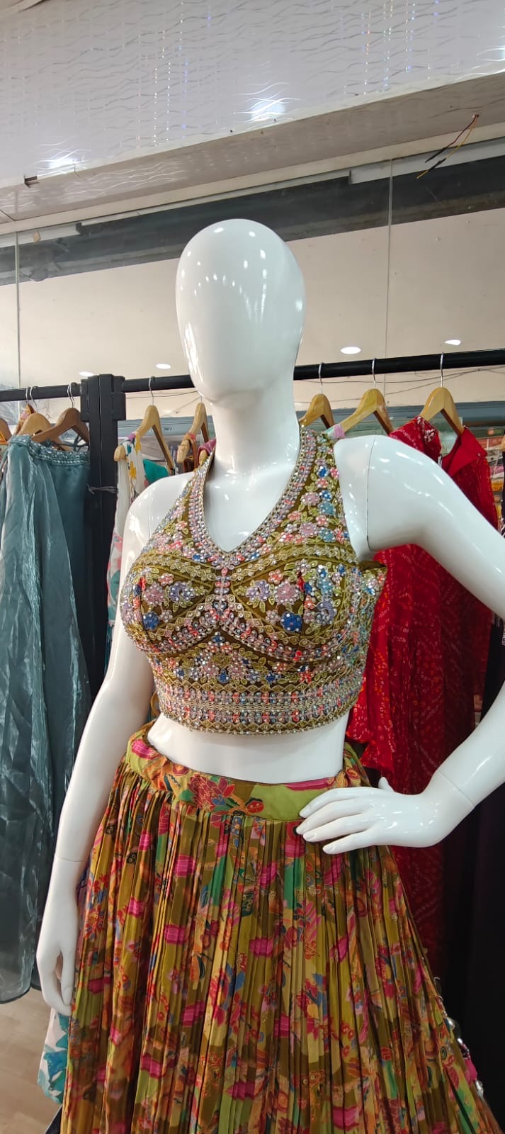 Halter Neck Crush lehenga