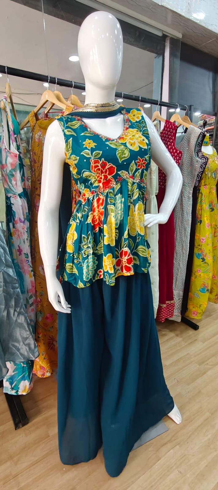 Floral peplum set