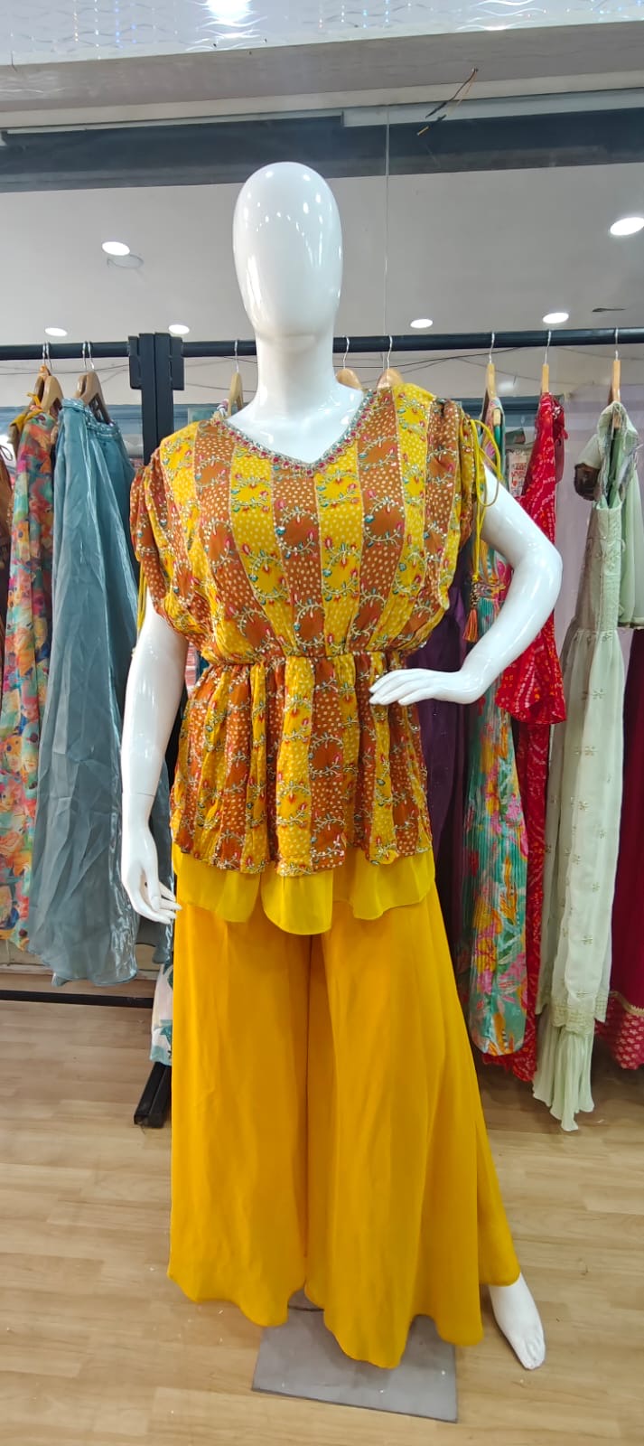 Yellow Peplum set