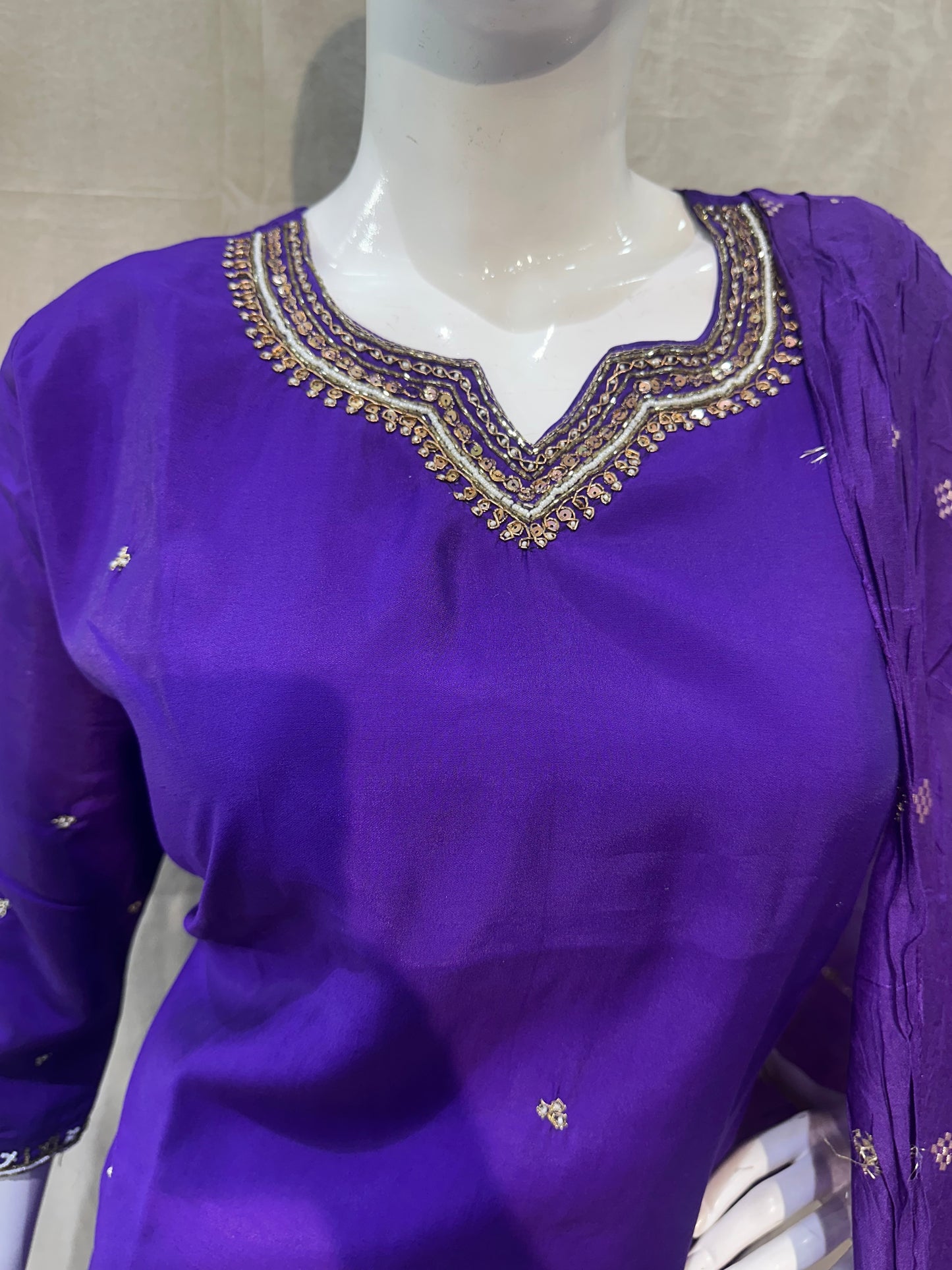 Deep purple plus size salwar