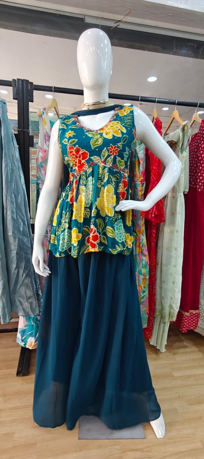 Floral peplum set