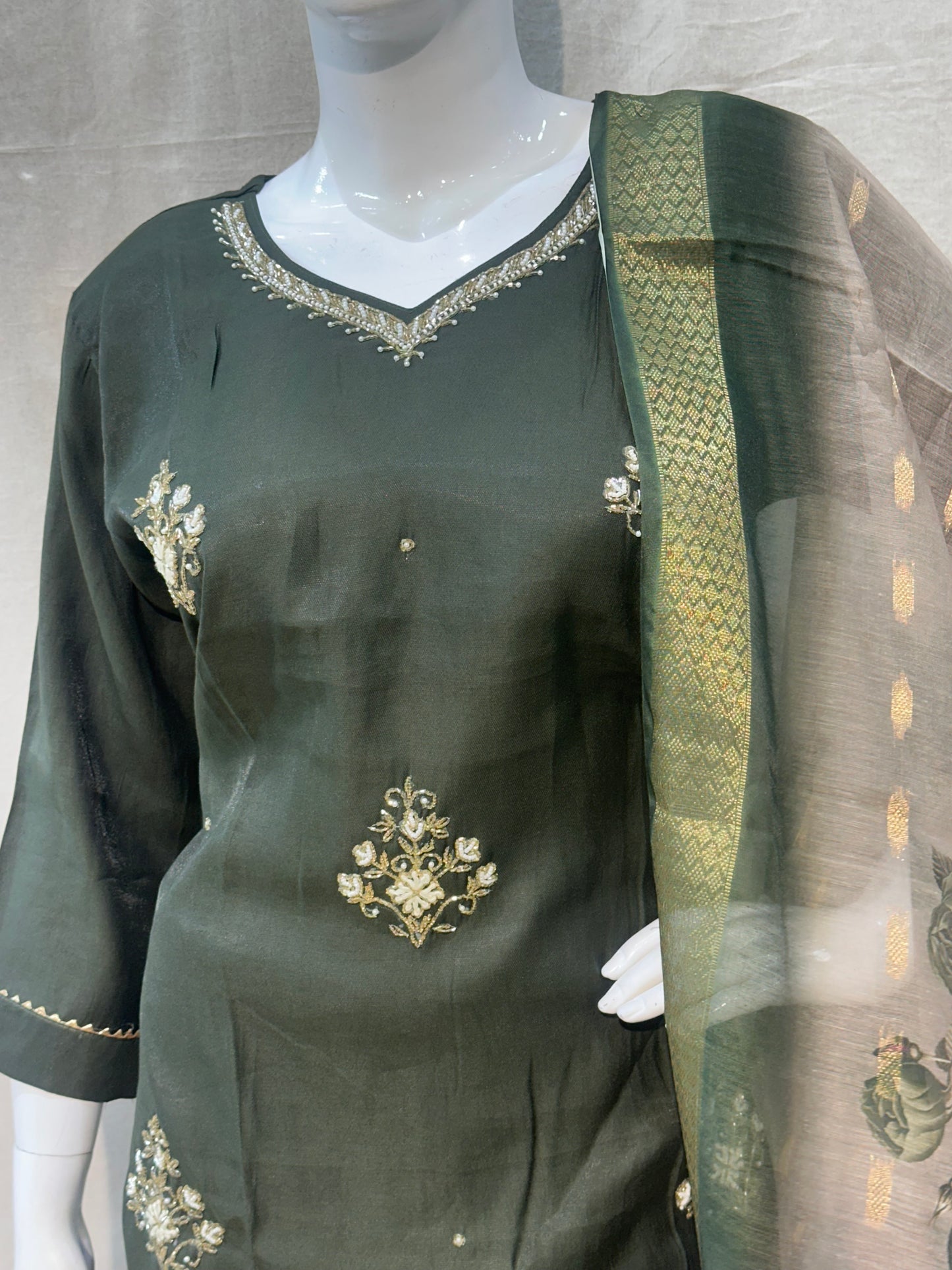 Green plus size salwar