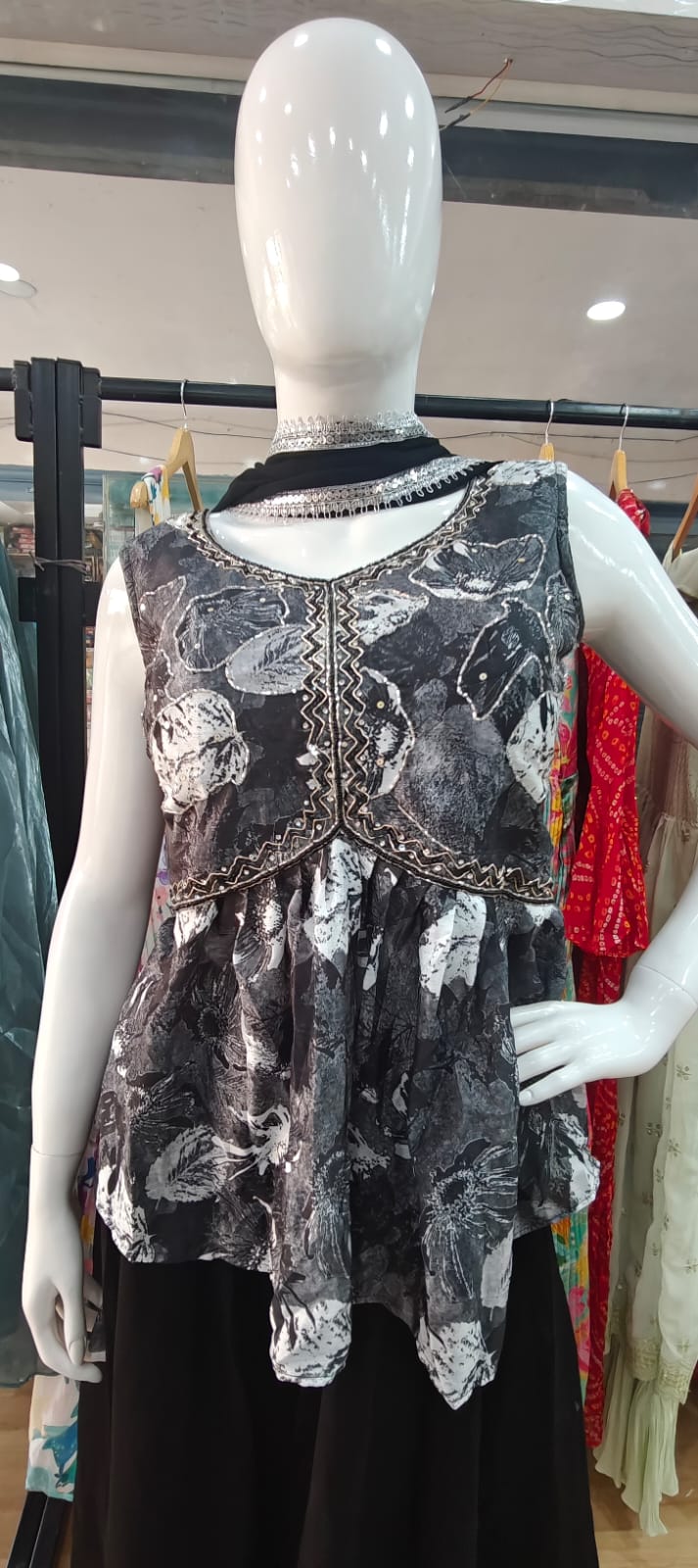 Black peplum set