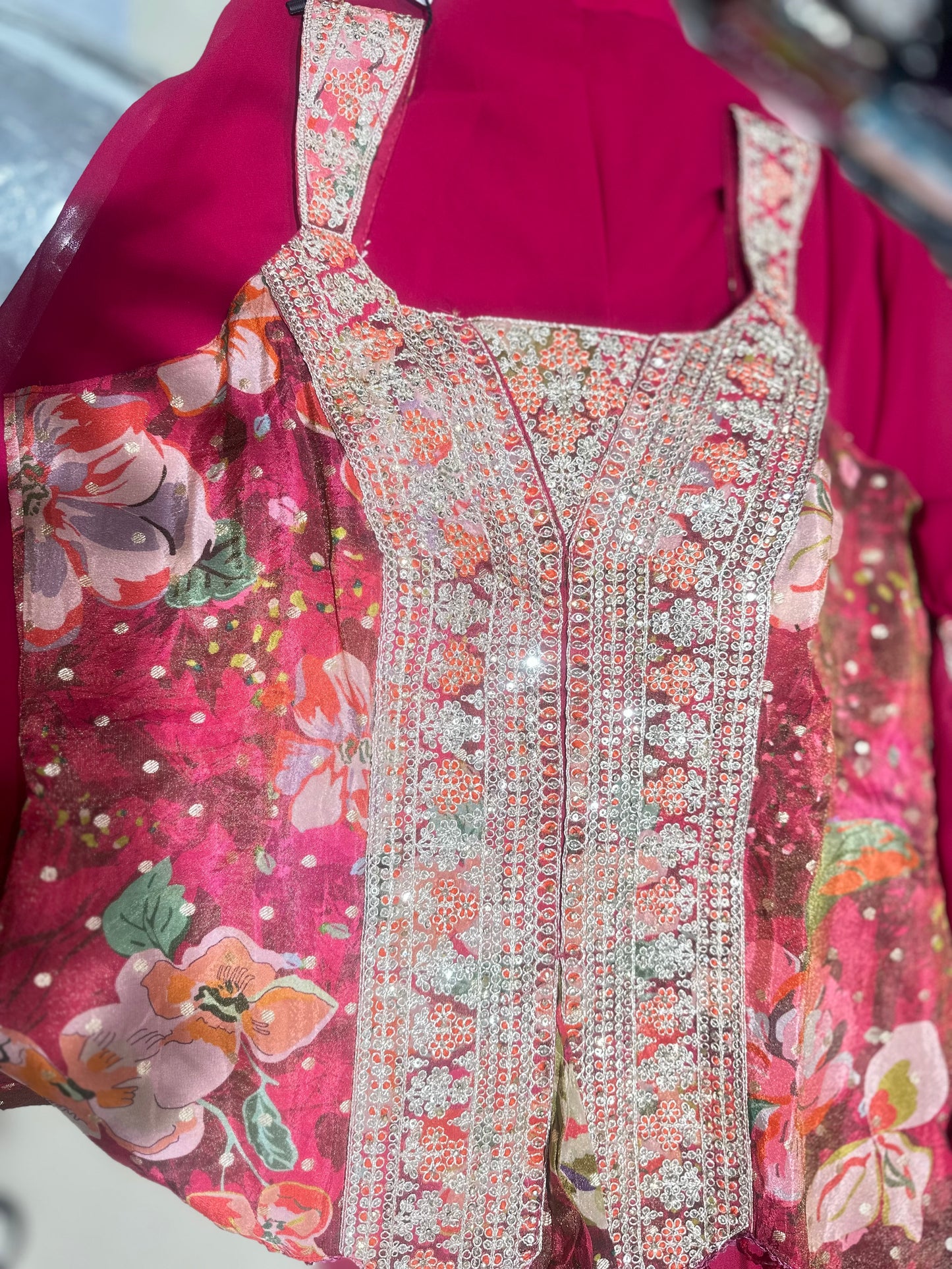 Pink peplum palazza set