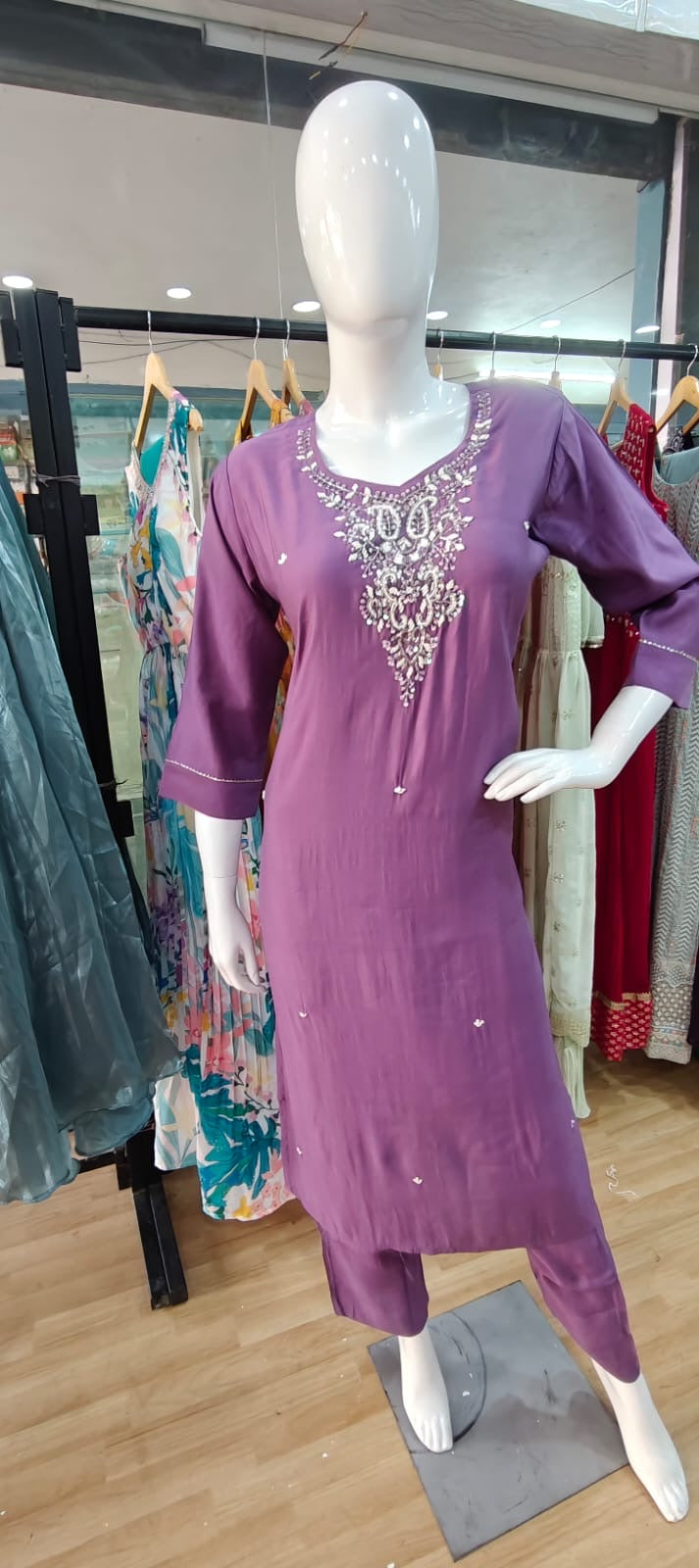 Pink suit with white and pink dupatta