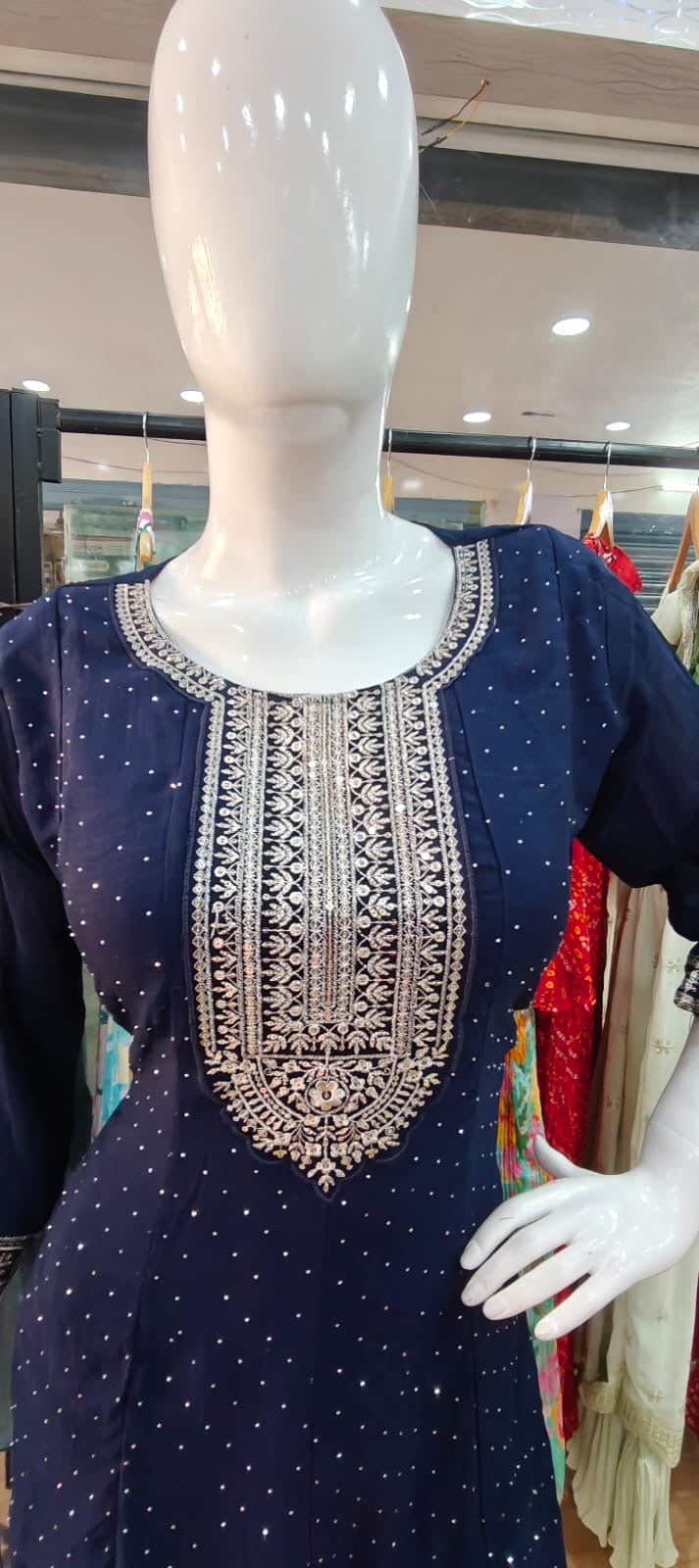 Blue suit with designer dupatta