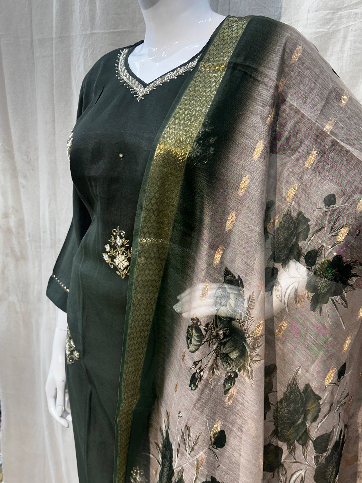 Green plus size salwar