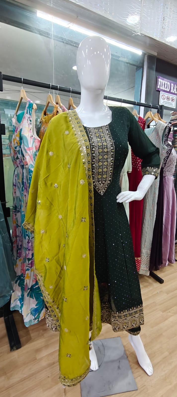 Green and lemon suit