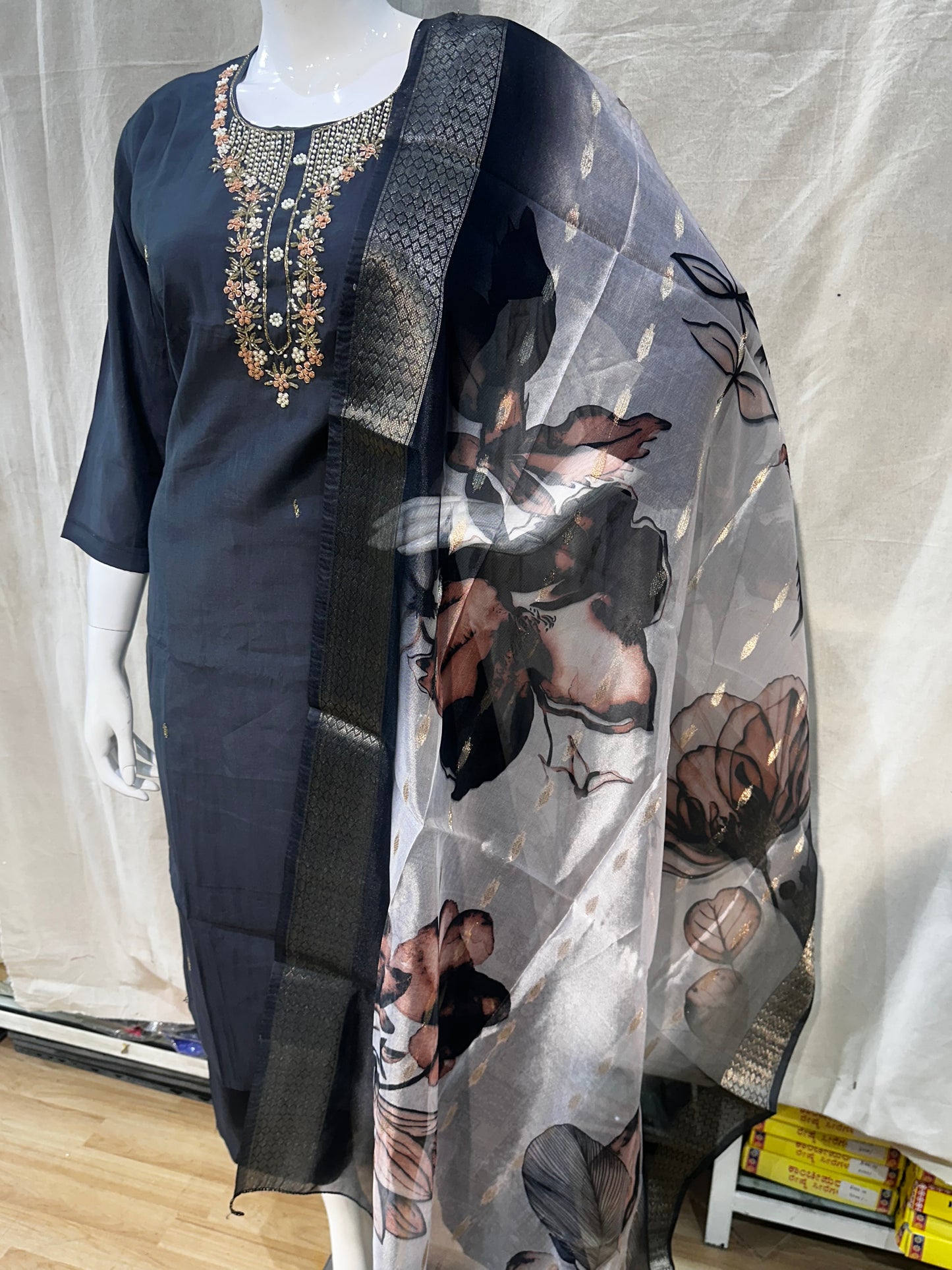 Grey plus size salwar