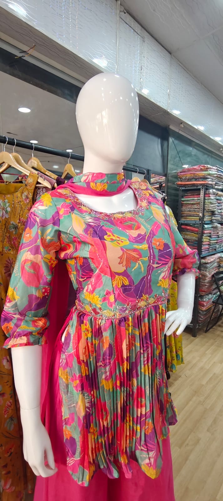 Pink peplum palazzo set