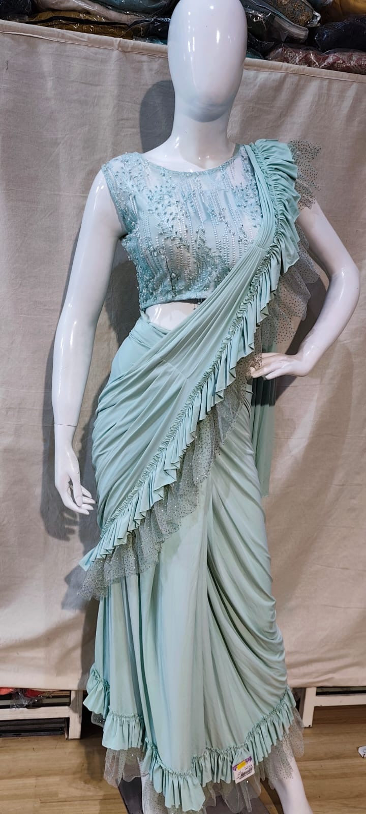 Blue ready to wear sarees