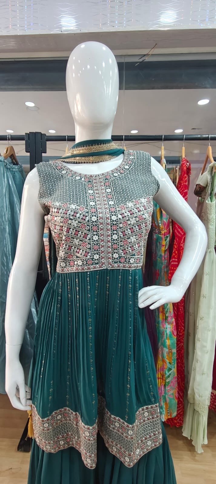 Dark Green sharara set