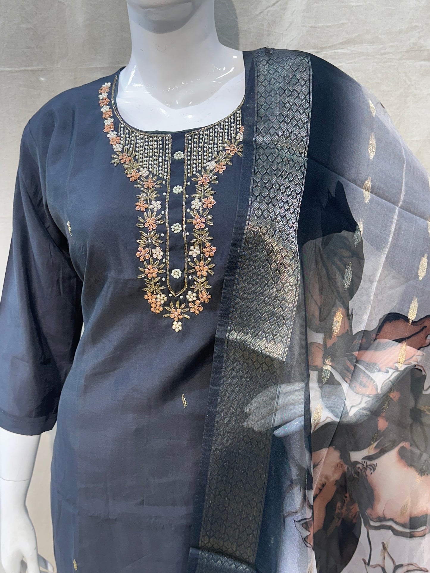 Grey plus size salwar