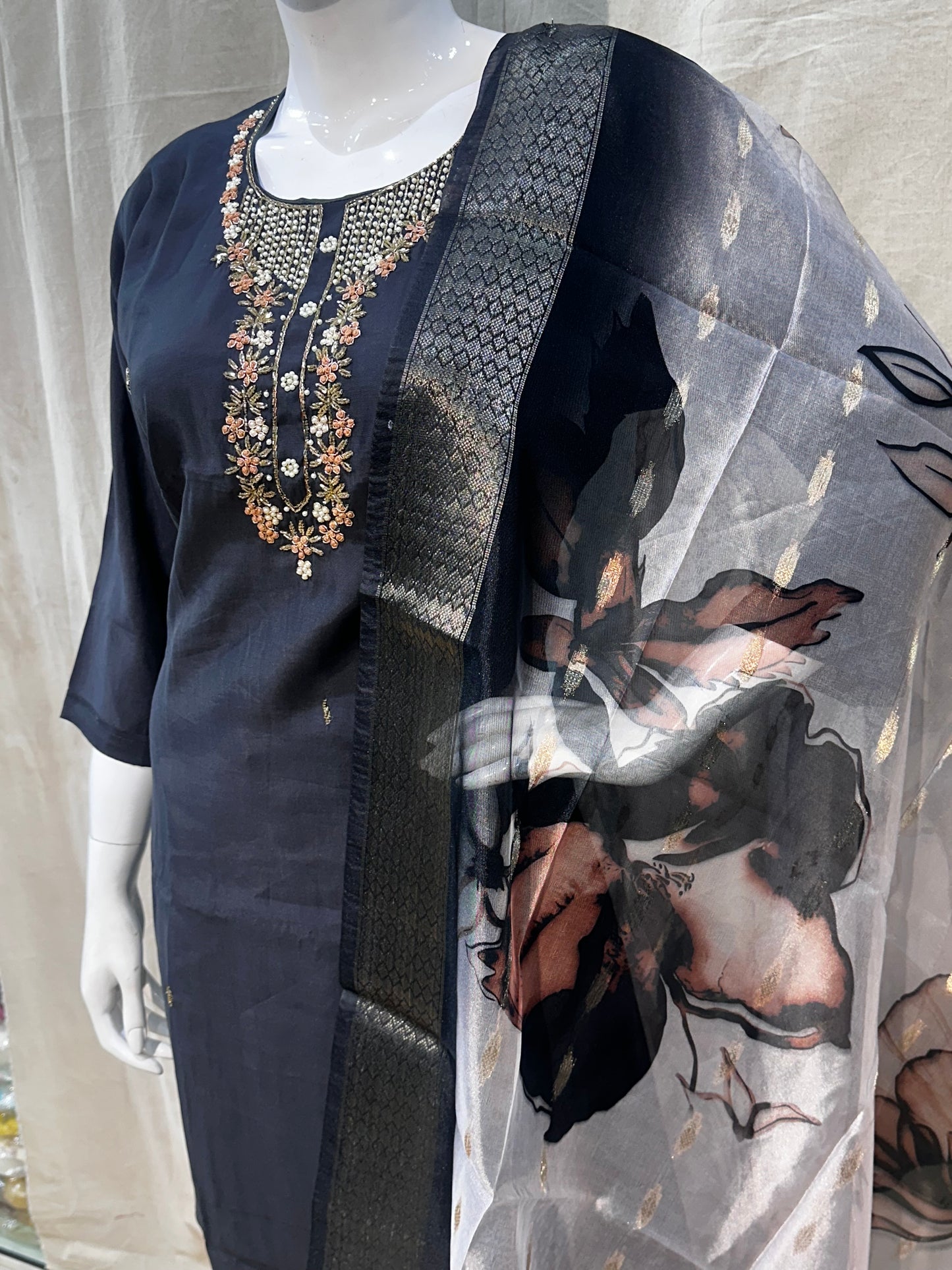Grey plus size salwar