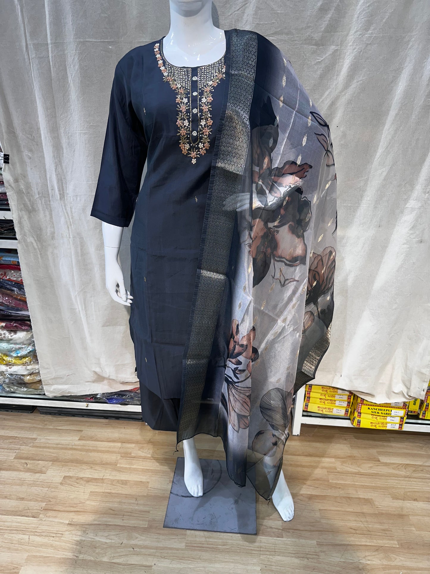 Grey plus size salwar