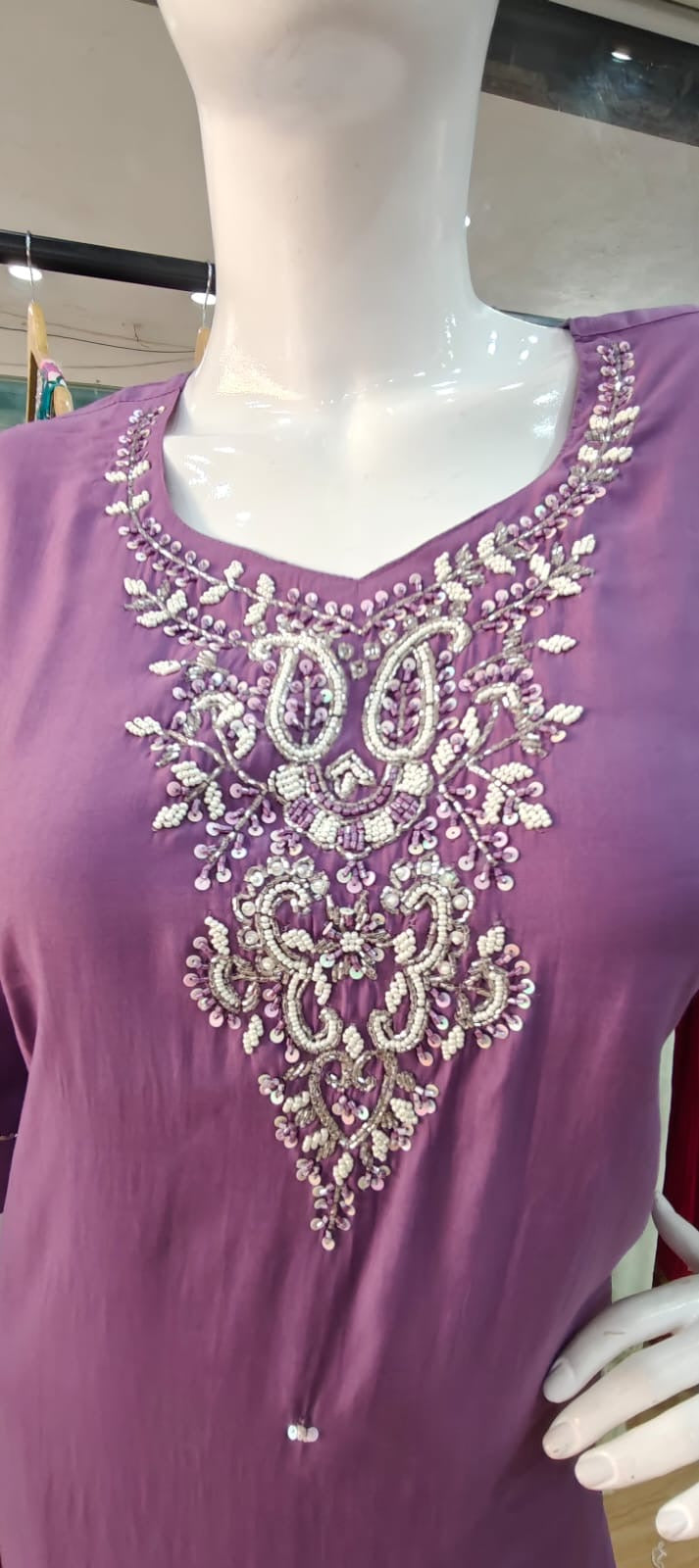 Pink suit with white and pink dupatta