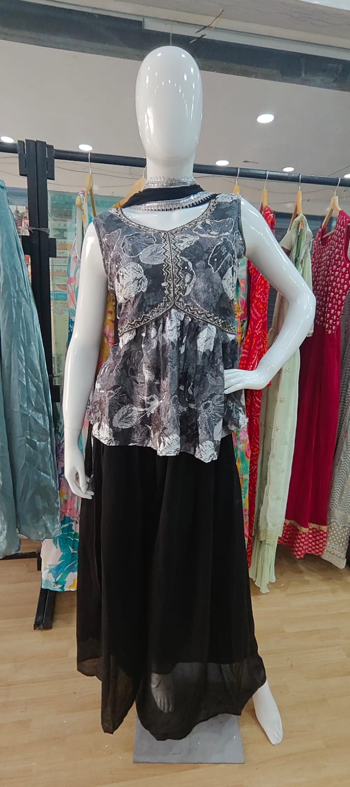 Black peplum set