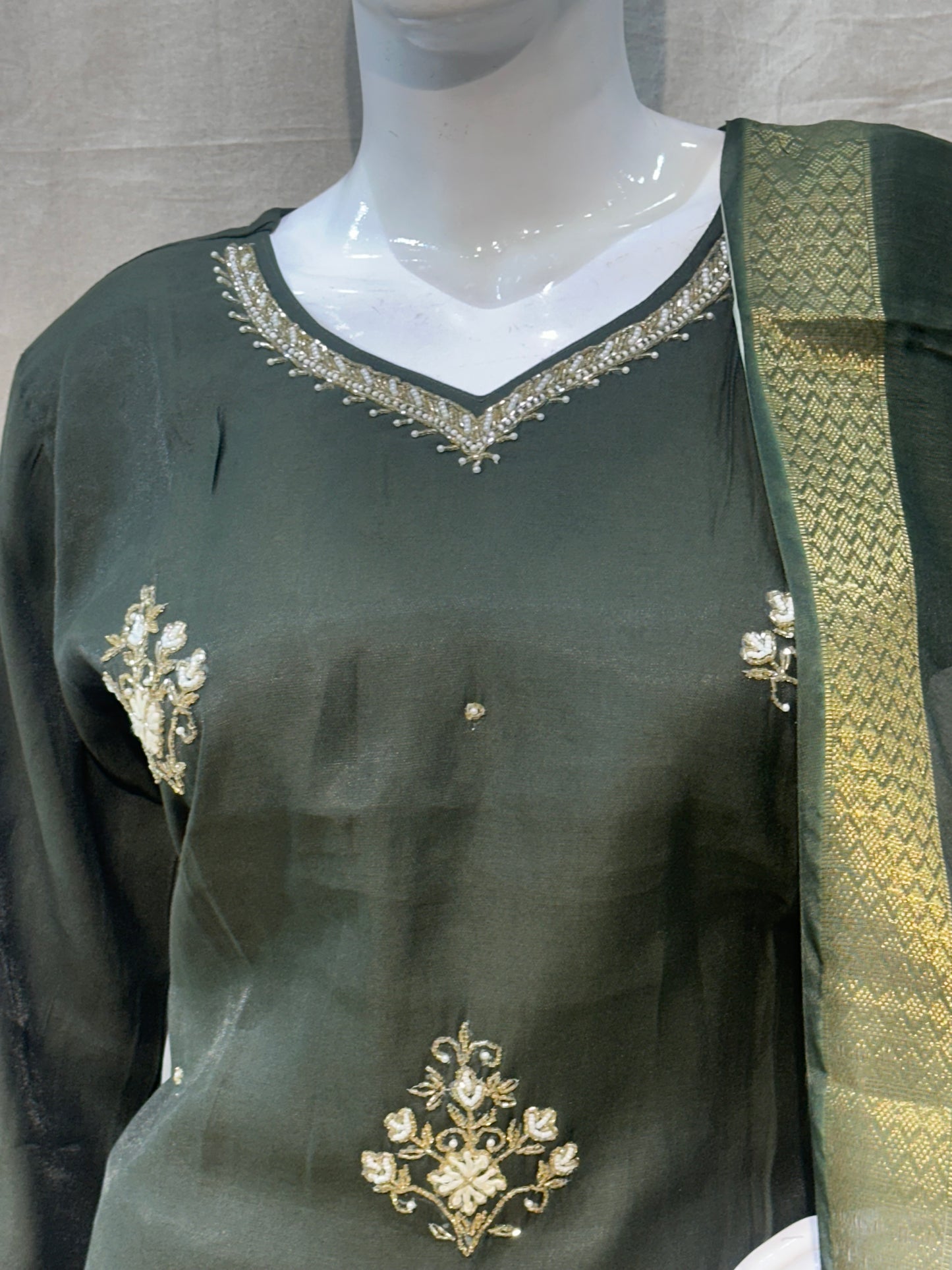 Green plus size salwar