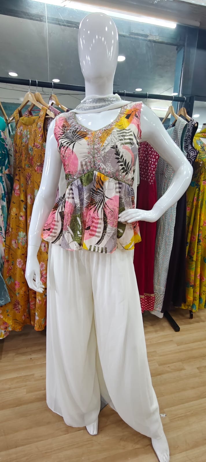 White peplum set