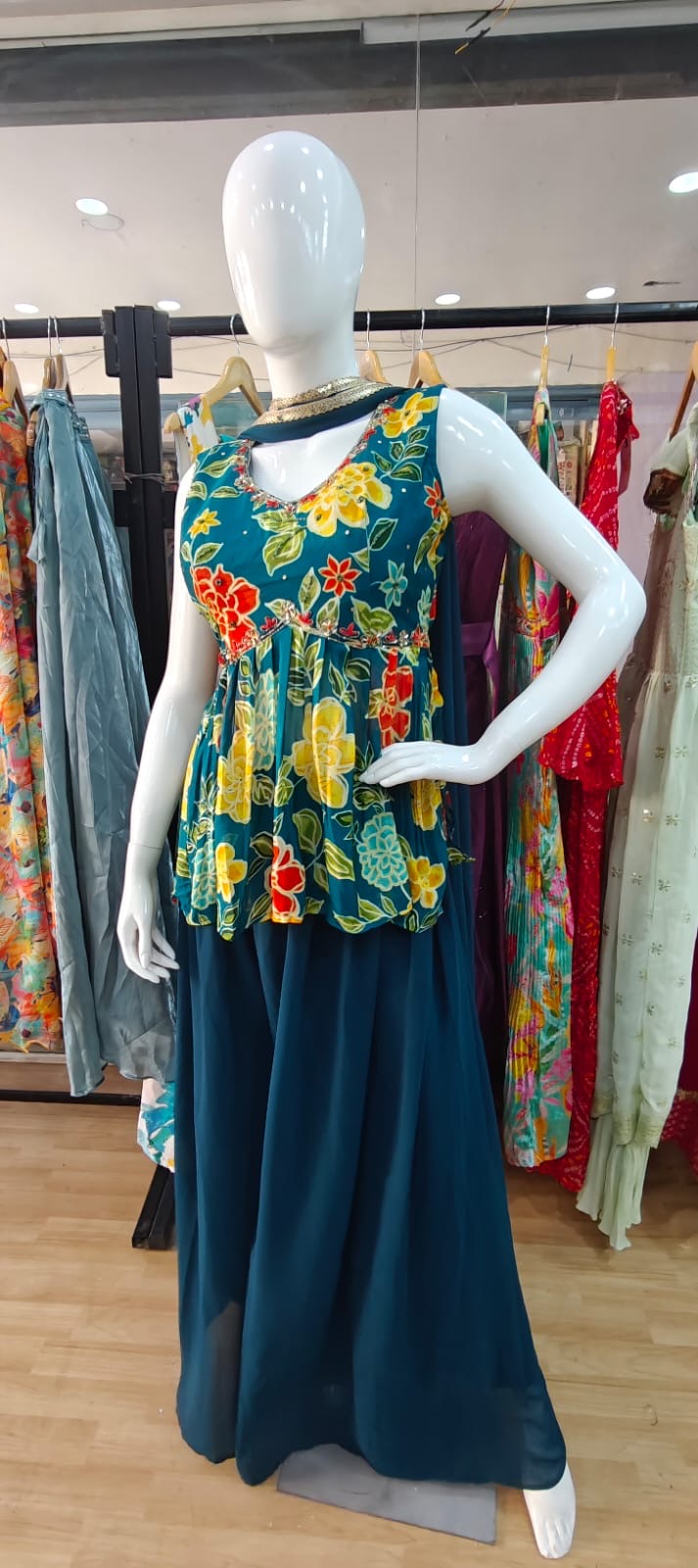 Floral peplum set