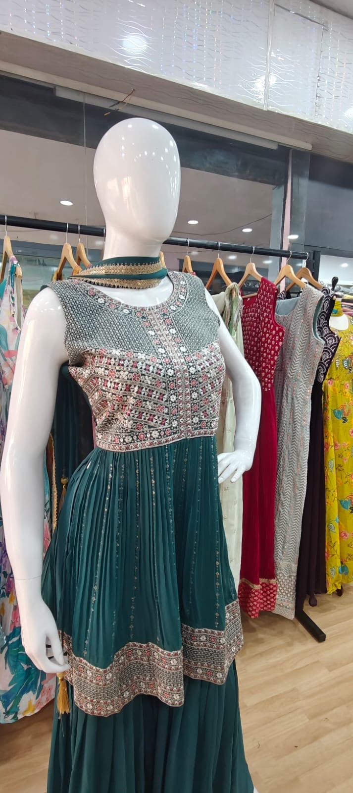 Dark Green sharara set