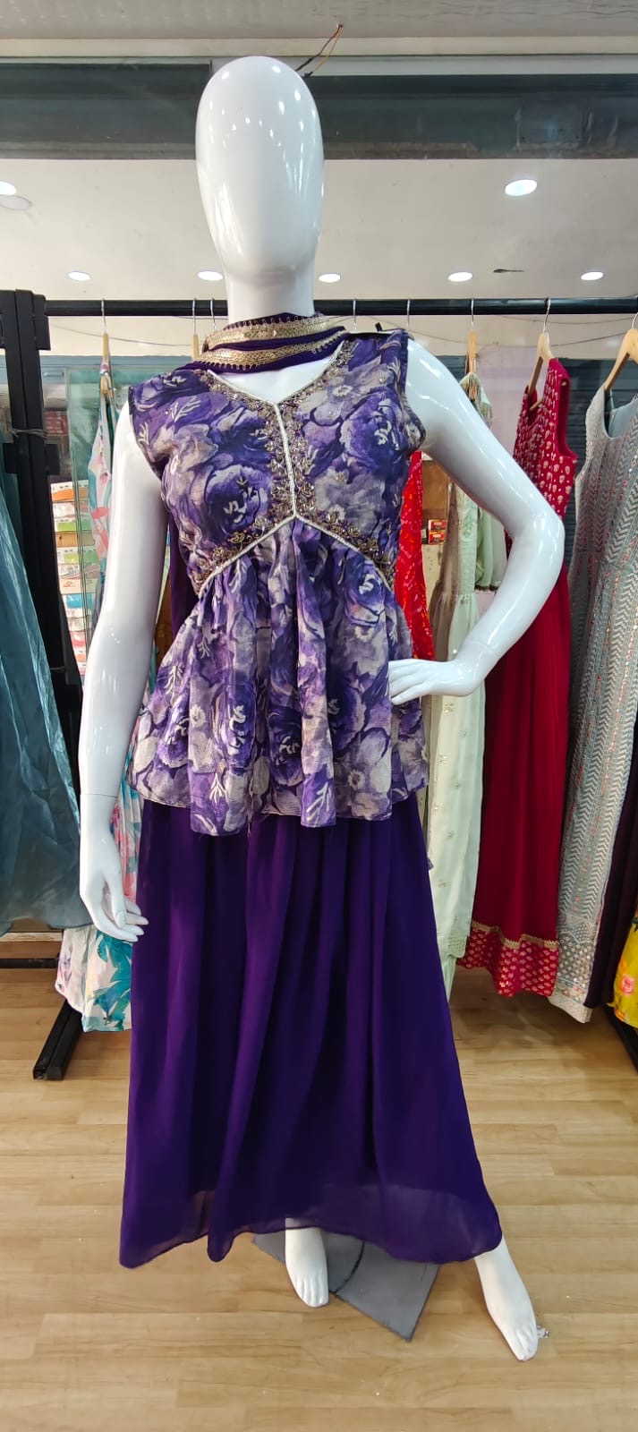 Violet peplum set