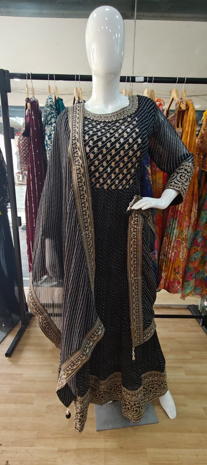 Black lehenriya Gown