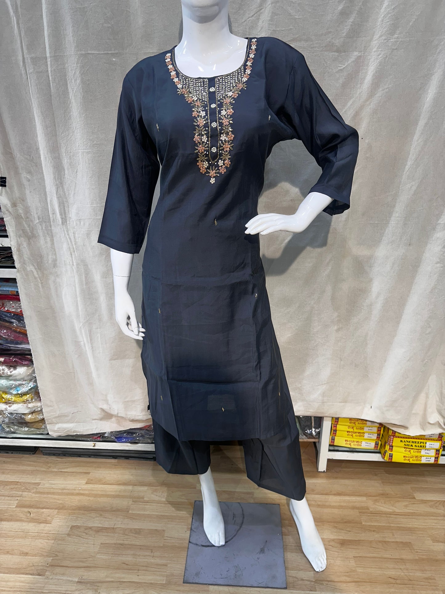 Grey plus size salwar