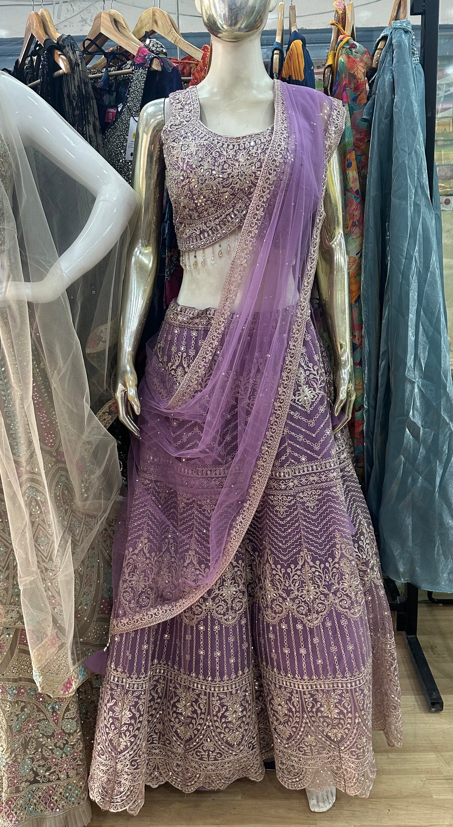 Designer lavender lehenga