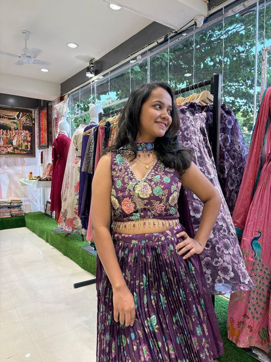 Party wear Wine lehenga