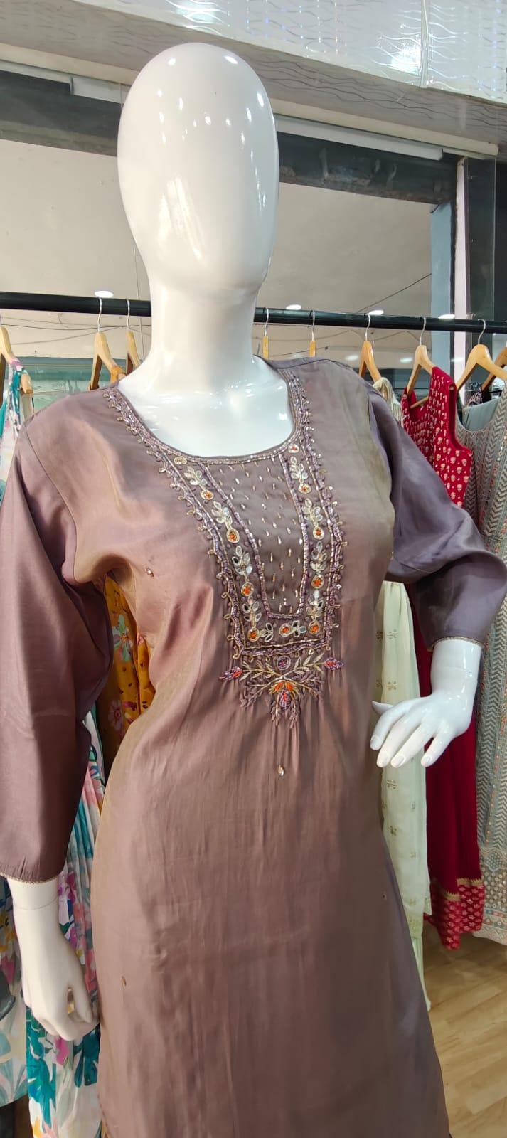 Blush pink with printed dupatta