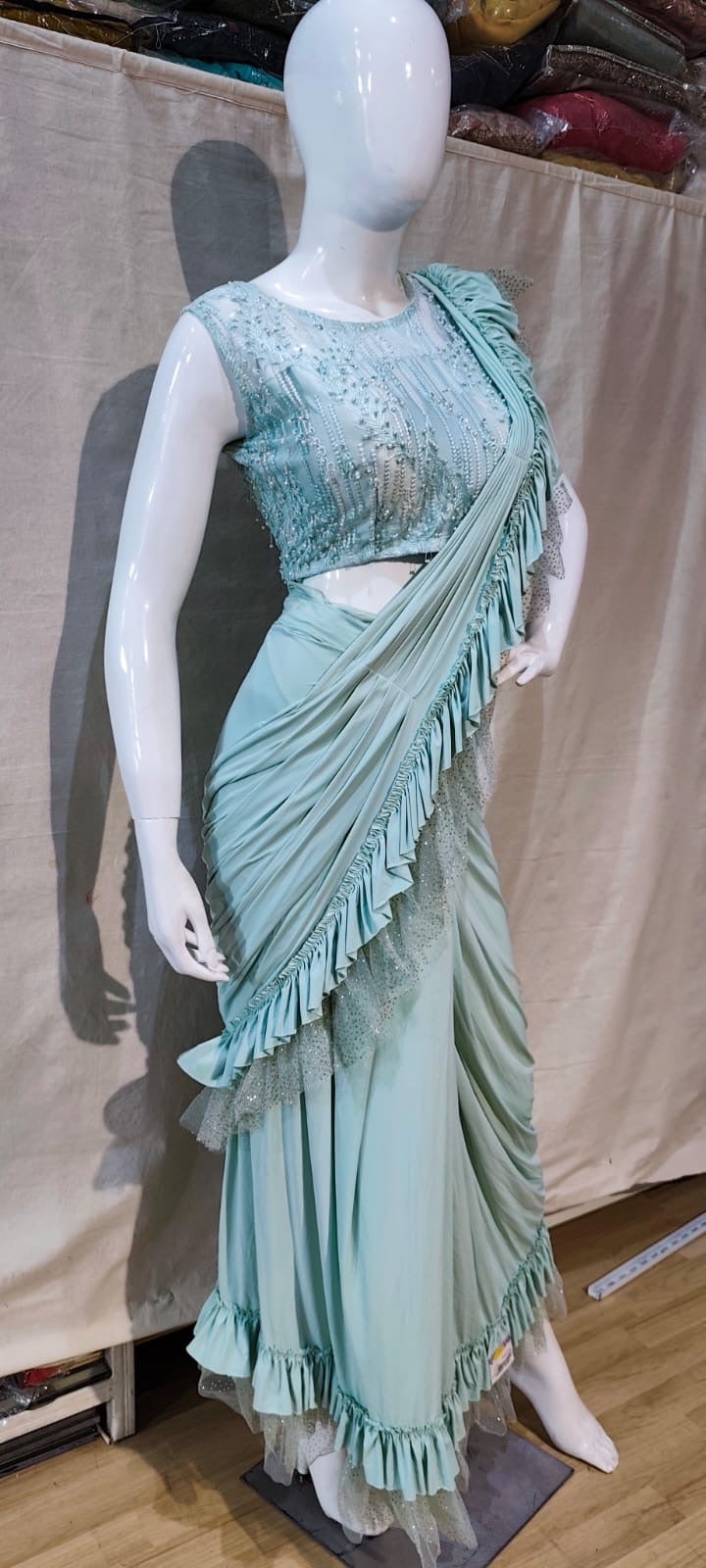 Blue ready to wear sarees