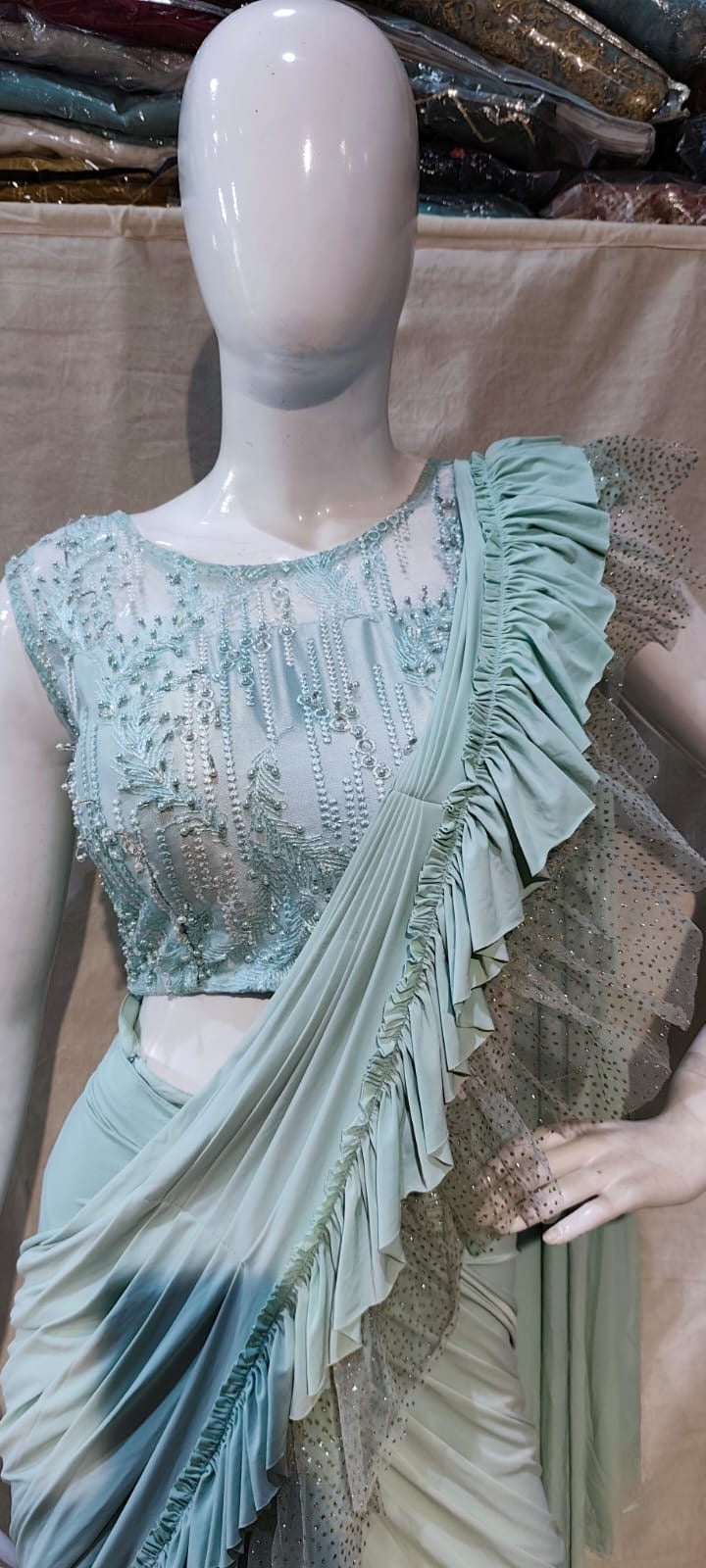 Blue ready to wear sarees