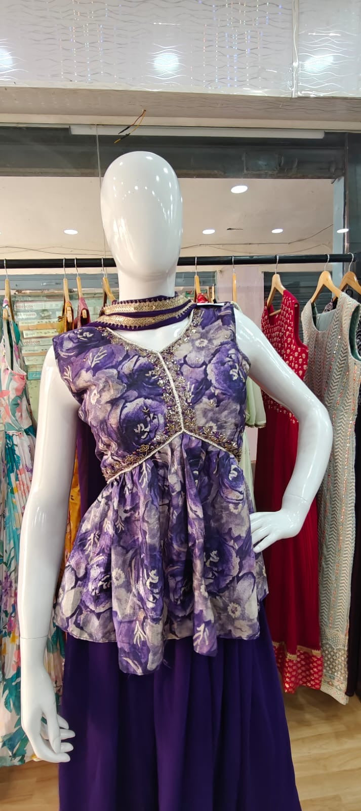 Violet peplum set