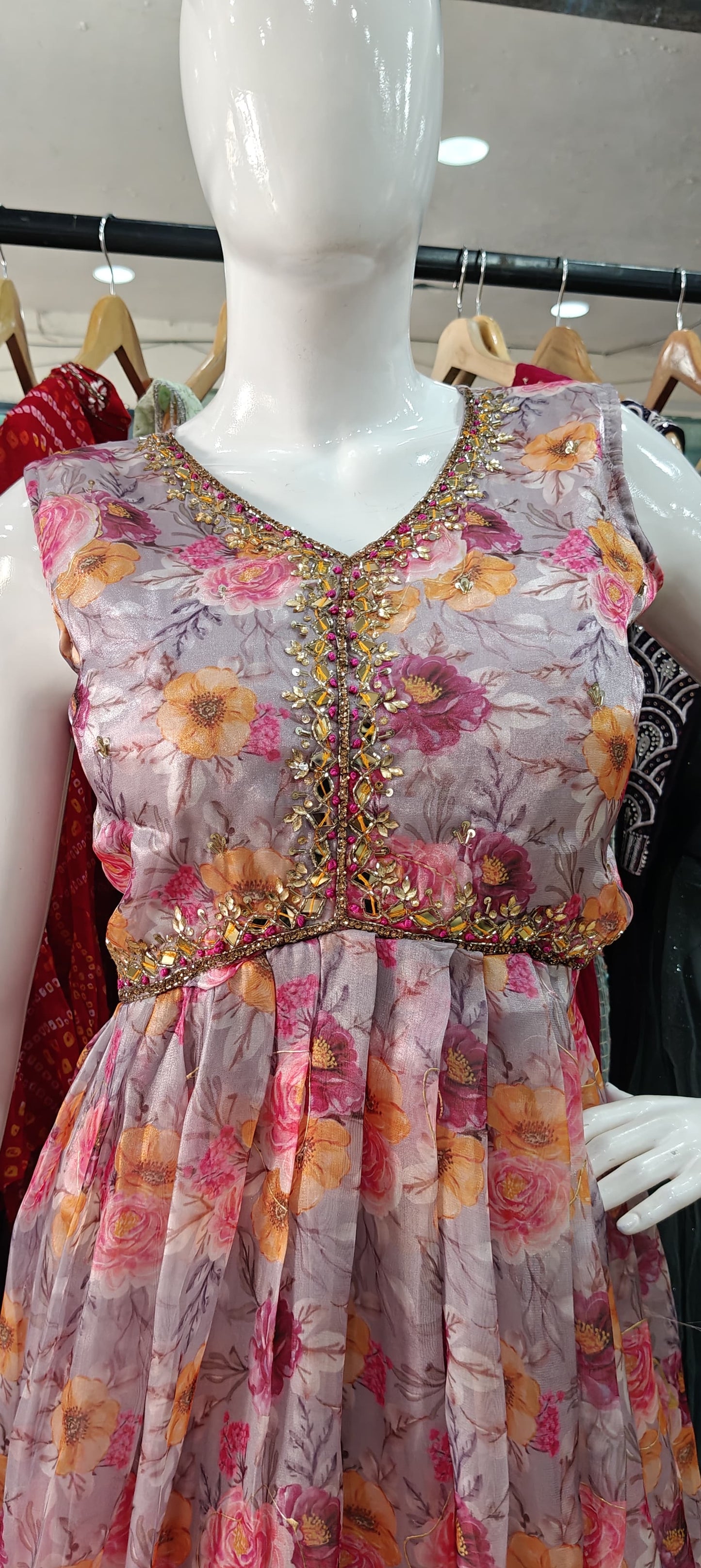 Pink alia cut long dress