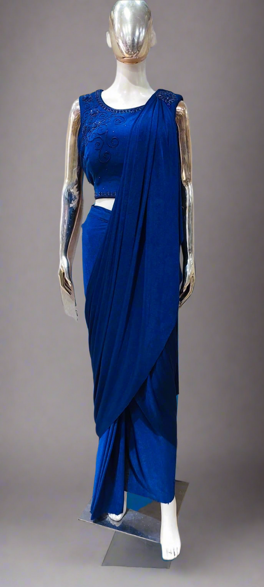 Blue one min saree