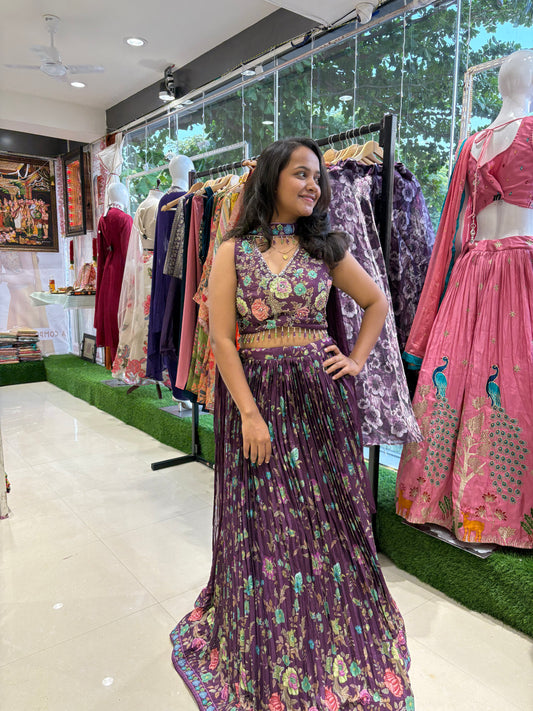 Party wear Wine lehenga