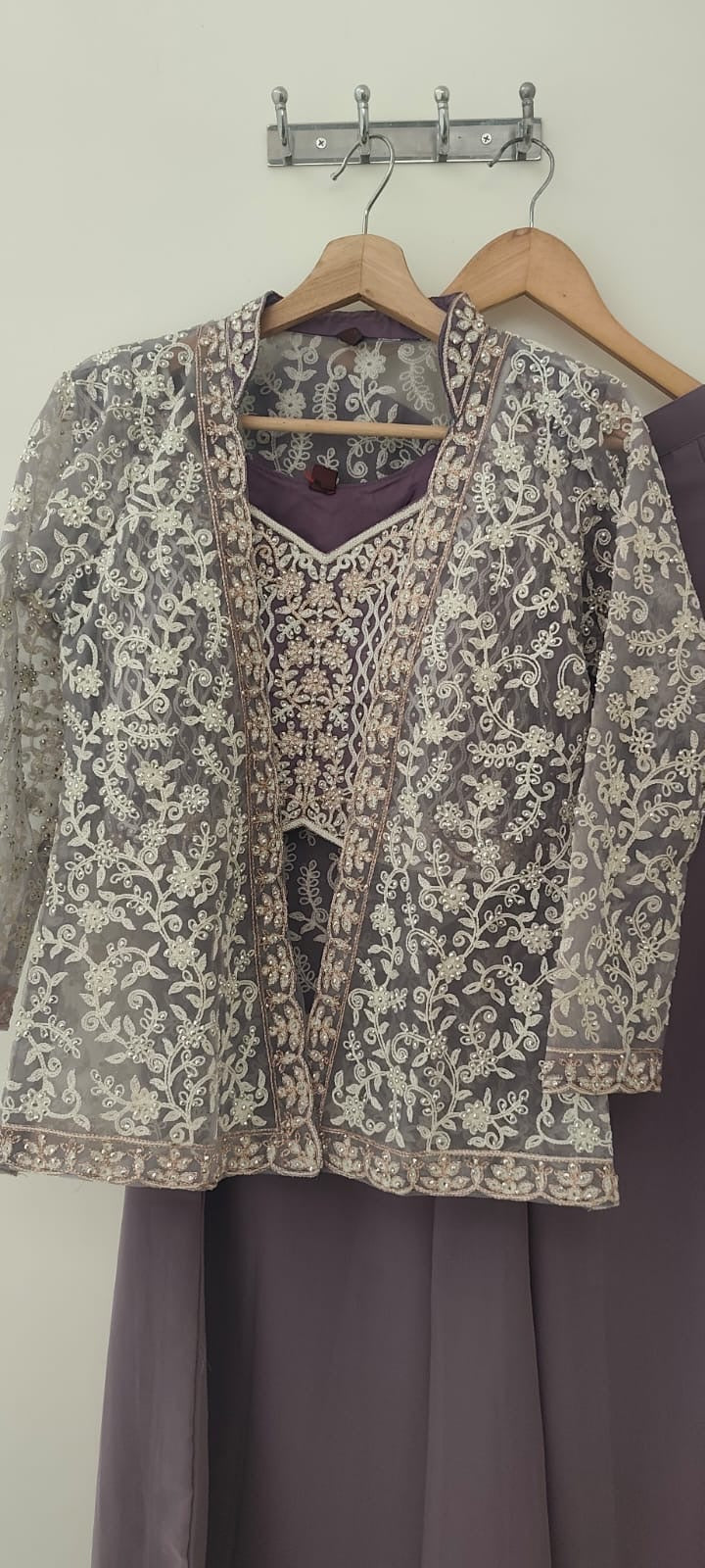 Indo western set with net jacket