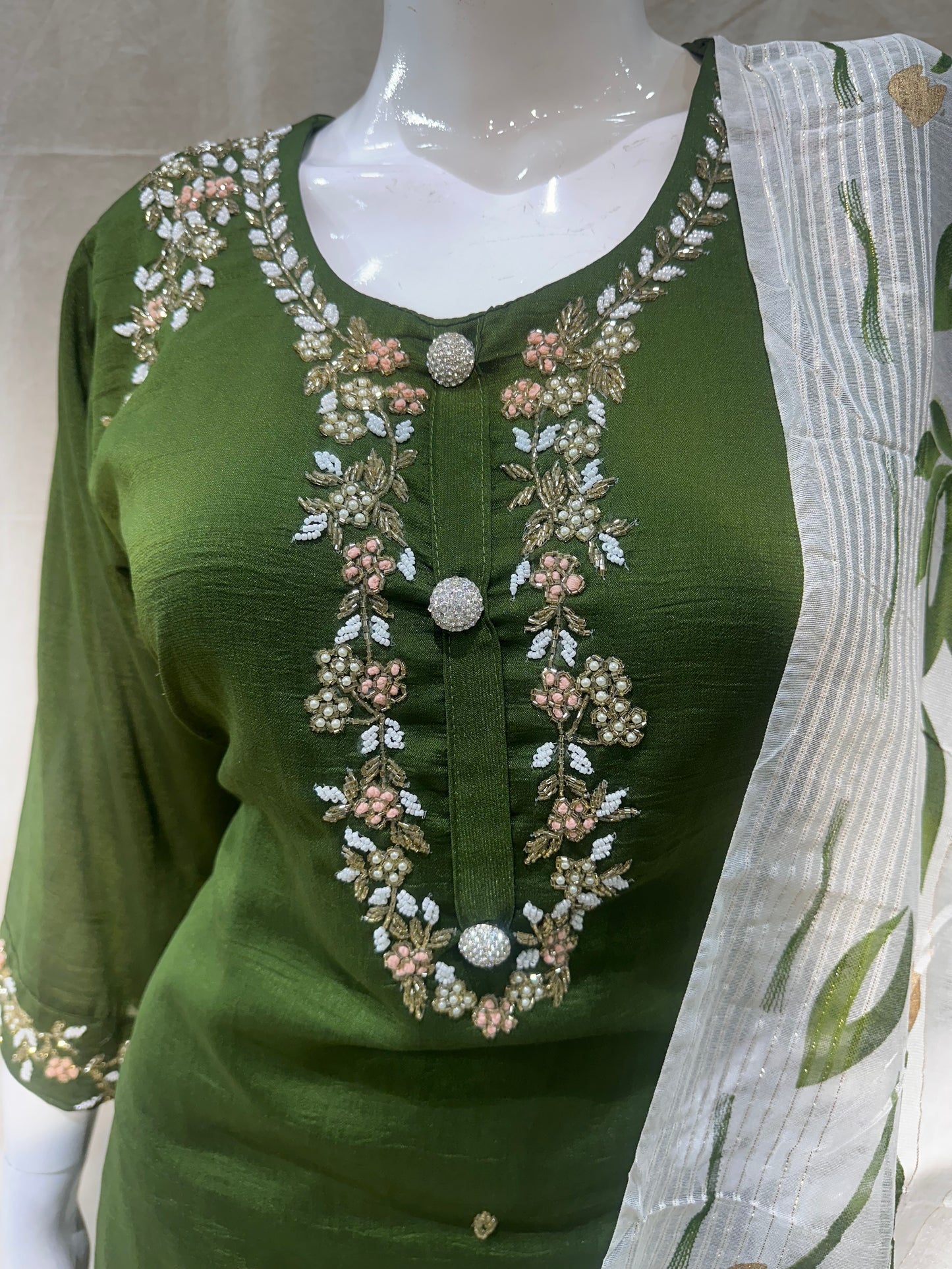 Mehendi green plus size salwar