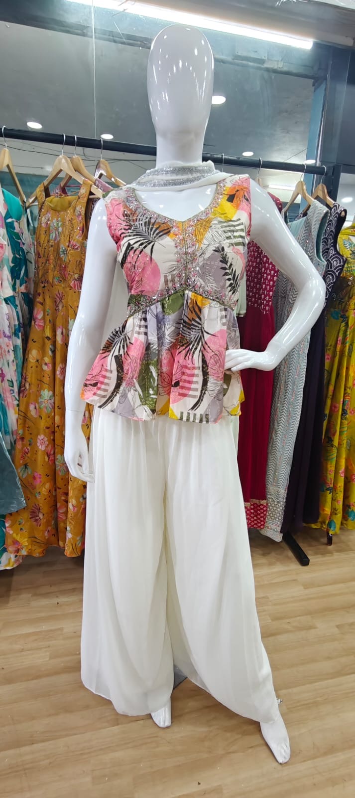 White peplum set