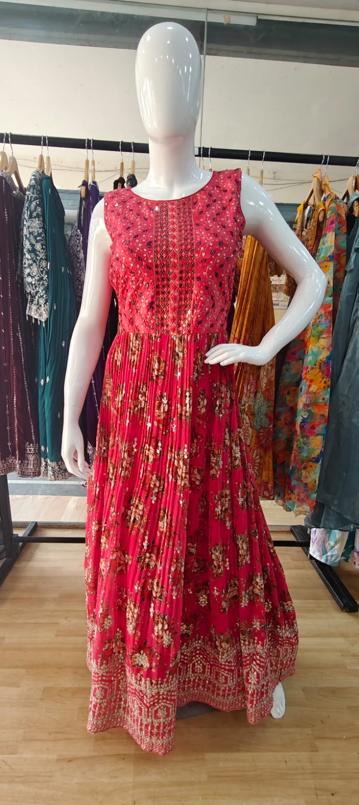 Pink floor length gown