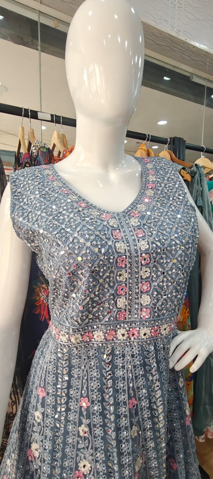 Blue net gown