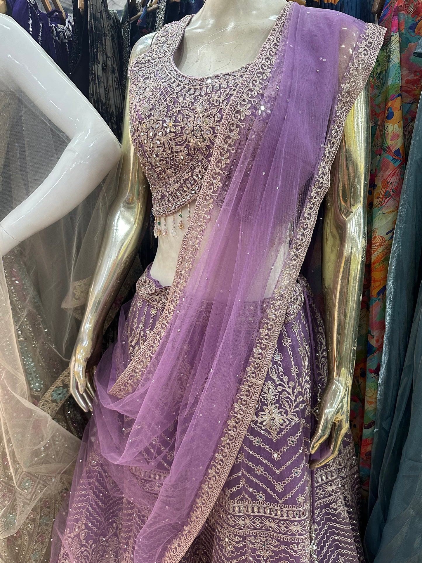 Designer lavender lehenga
