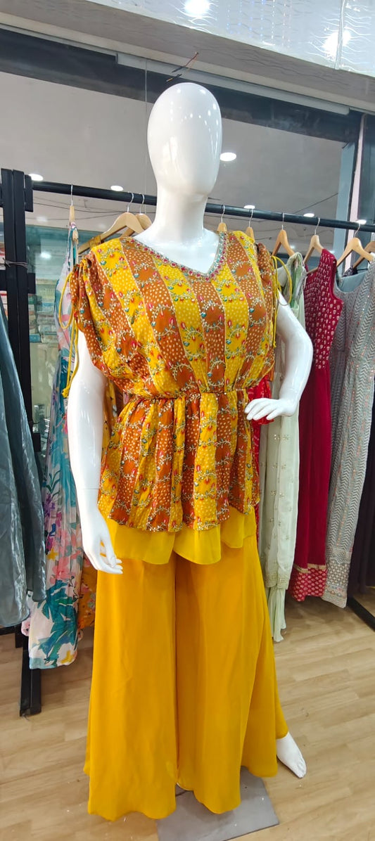 Yellow Peplum set