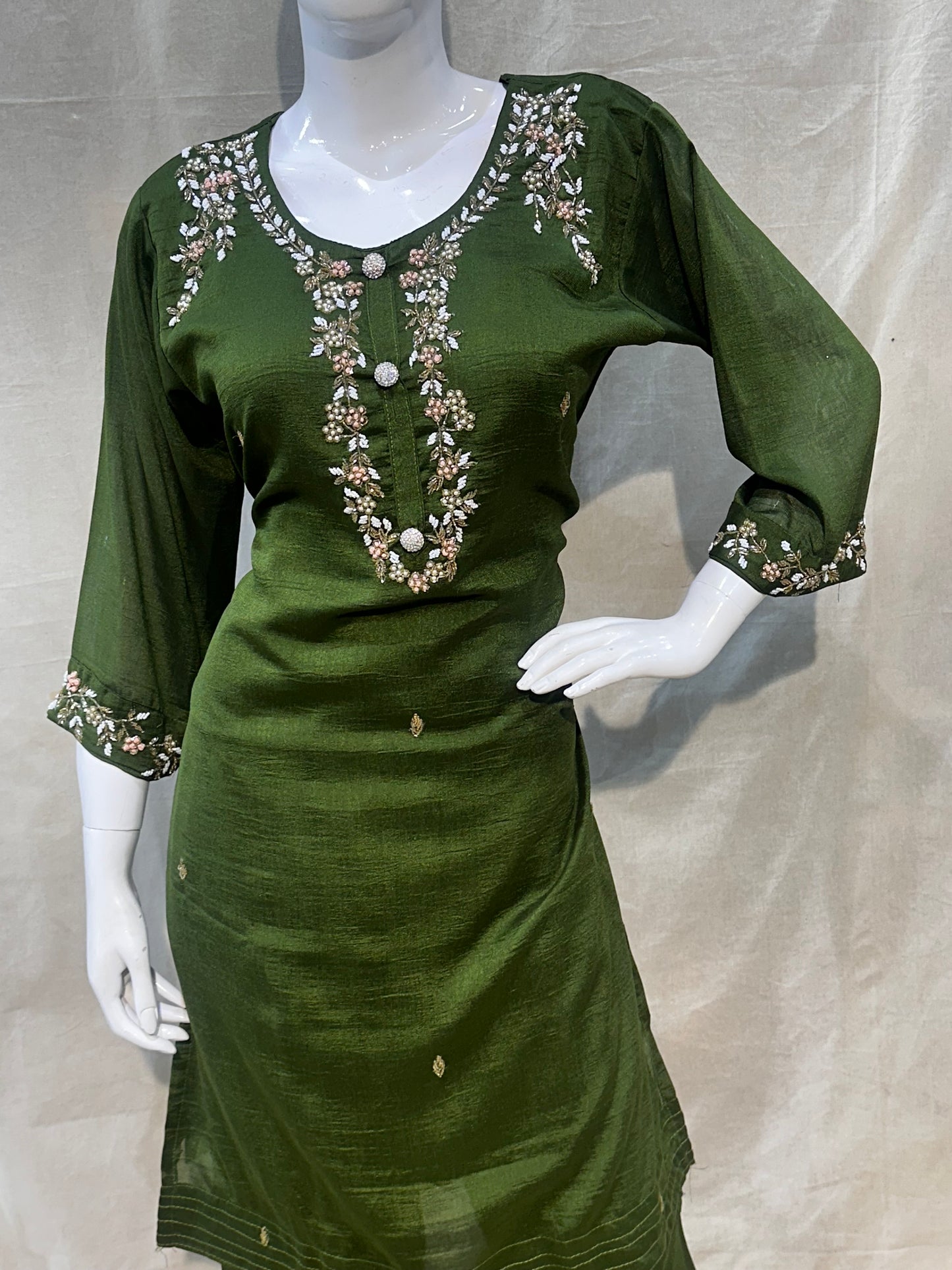 Mehendi green plus size salwar