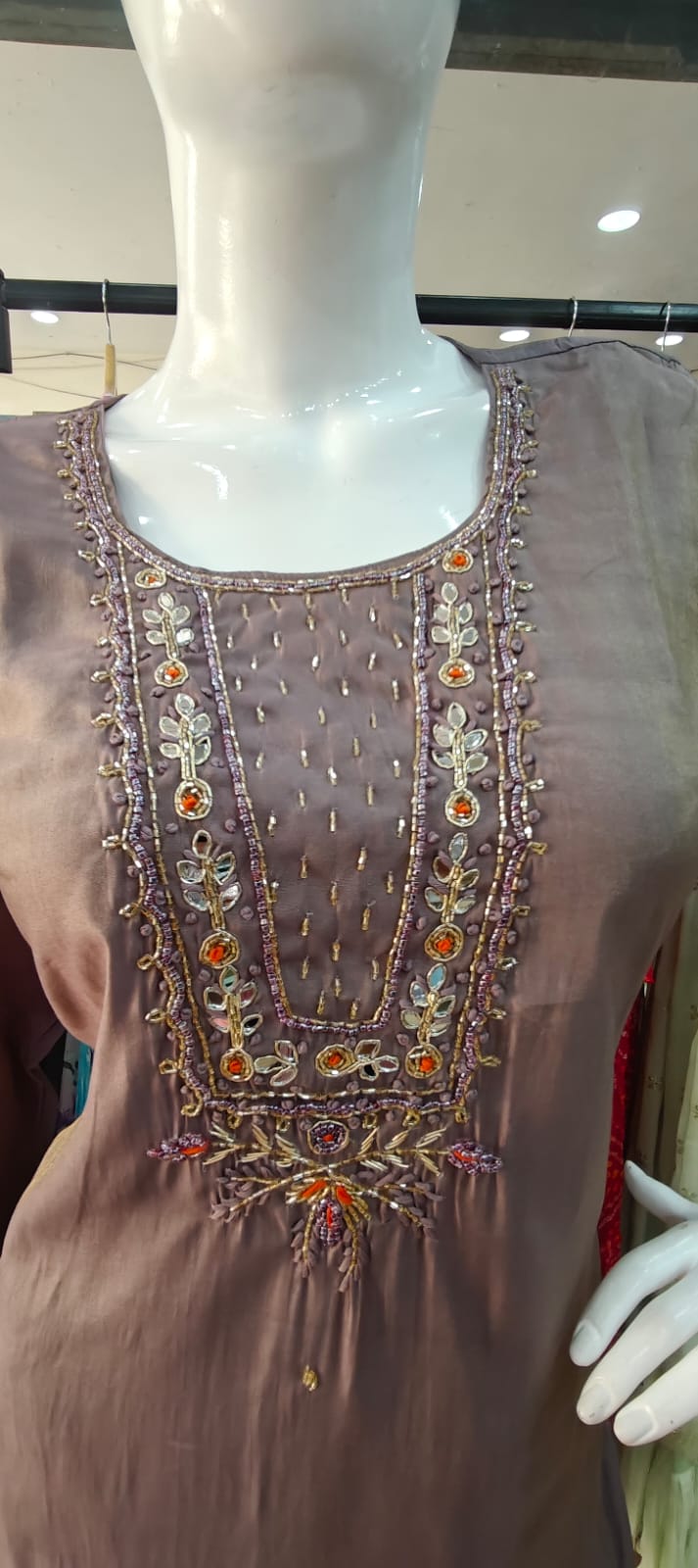 Blush pink with printed dupatta