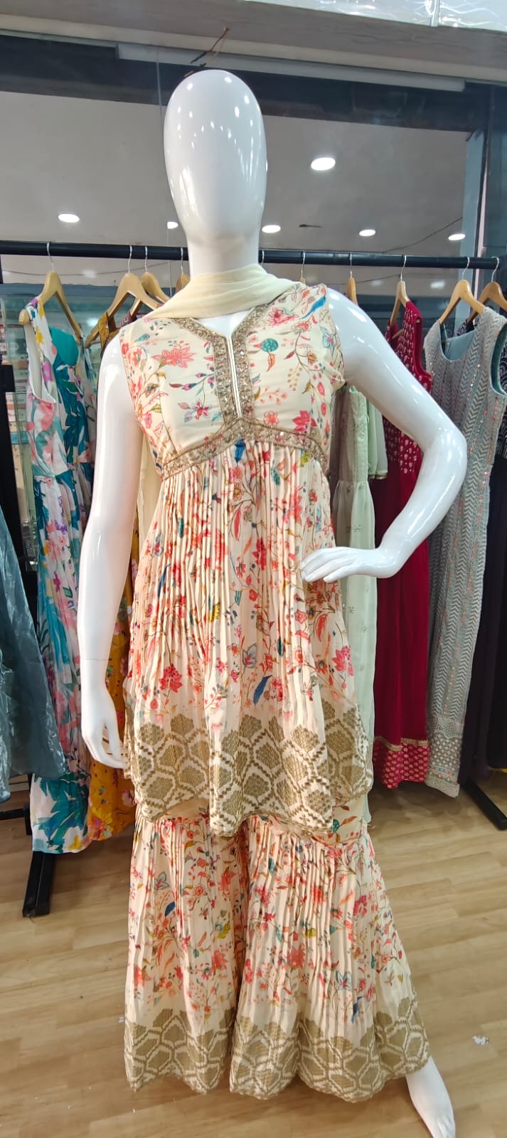Off white sharara set